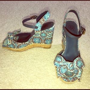 Tory Burch Espradrille Wedges Size 8.5 GUC